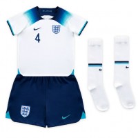 Camiseta Inglaterra Declan Rice #4 Primera Equipación para niños Mundial 2022 manga corta (+ pantalones cortos)